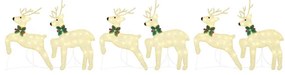 LED rénszarvasok 6 pcs Arany szövet