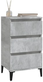 Betonszürke szerelt fa éjjeliszekrény 40x35x70 cm