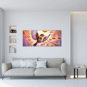 Kép - Madár berkenyével (120x50 cm)