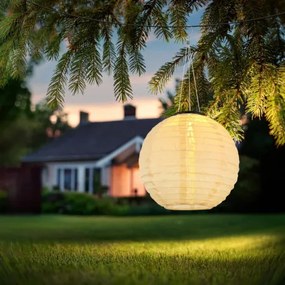 Globo 339700S Solar függőlámpa műanyag homokszínű matt, rozsdamentes acél, műanyag homokszínű, kábel PVC fehér, csúszókapcsoló, IP44, ø: 300mm, M: 550mm, tartozék: LED 0.5W 3V, 2700K