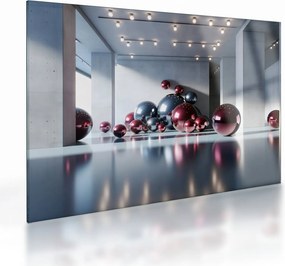 Üveg kép - 3D tér gömbökkel II. (70x50 cm)