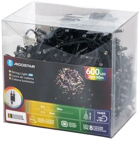 Aigostar - LED RGBY kültéri karácsonyi fényfüzér 600 db LED/6W/230V/8 üzemmód 30m IP44
