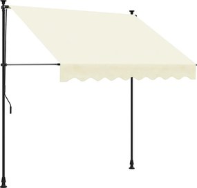 vidaXL krémszínű szövet és acél feltekerhető napellenző 250 x 150 cm
