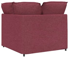 borvörös moduláris kanapé sarokmodul párnákkal 100 cm