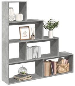 4 szintes betonszürke szerelt fa könyvespolc 143,5x29x143,5 cm