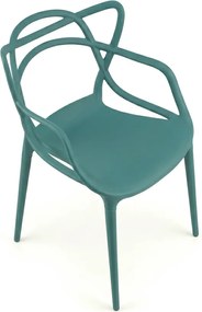 Szett 4 db műanyag KATO szék, petrolkék