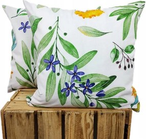 Párnahuzat Prémium pamut 40x40 virág levelek egzotikus színes