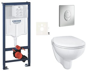 Fali WC-szett világos falakra / falra szerelhető Grohe Bau Ceramic SIKOGRSBAUSAP00