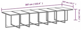 19 részes szürke polyrattan kerti étkezőgarnitúra párnákkal