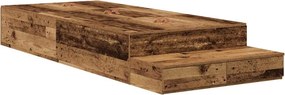 vidaXL Ágykeret tárolóval fiókkal tárolóval Öreg fa 75 cm Faanyag
