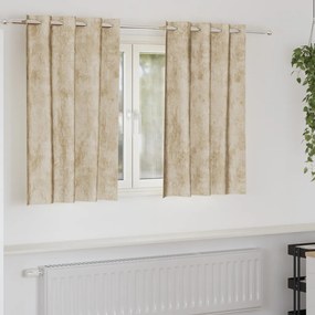 bársony függönyök 2 db grommettel krém 140x140 cm