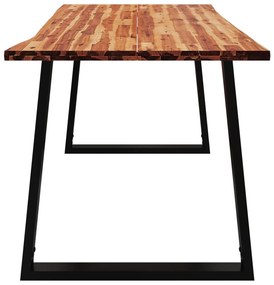 Tömör akácfa étkezőasztal természetes éllel 160 x 80 x 75 cm