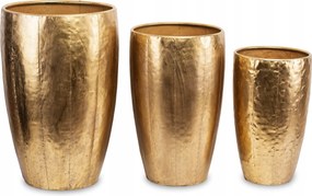 Fém kaspóvédő arany öregített kpl.3db-os szett kaspóvédő