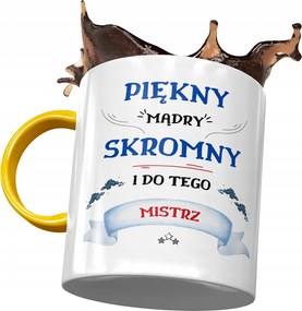 Sárga Bögre A Mesternek Gyönyörű Okos Szerény Nyomtatott Fotóval