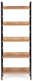 Intenso Home 5 szintes nyitott könyvespolc 60 x 160cm (Sonoma tölgy) | Univerzális tároló állvány fém lábakkal