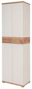 Fehér-natúr színű ruhásszekrény tölgyfa dekorral 59x199 cm Topix – Germania