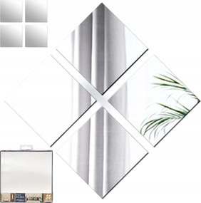 Tükör 20 CM Falra Szerelhető Loft Stílusú Függő Téglalap Alakú Szett 4 Darab Tükör Nappaliba