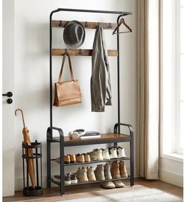 NAVOR álló ruhafogas, barna/fekete