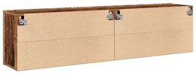 2 db antik fa színű falra szerelhető TV-szekrény 80 x 30 x 41cm