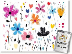 Fotótapéta Flizelina Gyerekek Grafika Rajz Színes Virágok 300x210 ragasztó