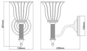Elstead Lighting CARROLL BATH-CARROLL1-PB Fali lámpa 1x40W/G9 IP44