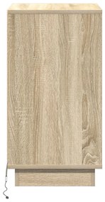 Éjjeli kabinet LED világítással Sonoma tölgy 39x34,5x65 cm Szerelt fa