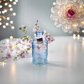 Articasa üveg váza 6,5 x 12,8cm kék kerekek