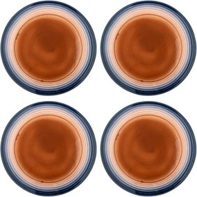 Kék-narancssárga kőedény tányér készlet 4 db-os ø 27 cm Tatum – Bloomingville