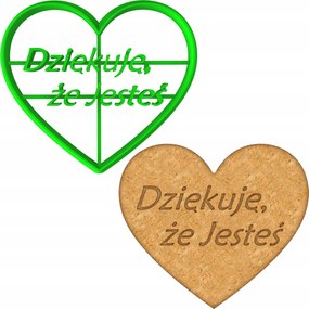 Mézeskalács lyukasztó Forma Nagymama És Nagypapa Napja Szív Köszönöm, hogy itt vagy