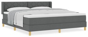 Boxspring ágy matraccal, sötétszürke színben, 180 x 200 cm, szövet.
