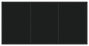 5 Részes Kerti Étkezőasztal Párnákkal Barna Polirattan, Kerti Asztal Fekete 140x80x73 cm Edzett Üveg