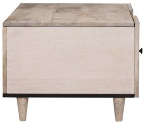 Dohányzóasztal polcokkal Bézs 100 x 54 x 40 cm tömör mangófa