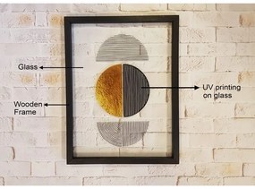 Shapes II. üvegezett kép fekete keretben, 32 x 42 cm - Vavien Artwork