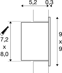 SLV FRAME BASIC 1000577 Beépíthető lépcsőházi lámpa 1x3.1W/LED 2700K 140LM IP20