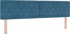 vidaXL LED ágytámla LED -es lámpákkal Sötét kék 180 cm Poliészter