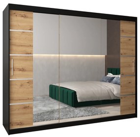 Ruhásszekrény 250 cm Verika 4 250 (fekete + artisan tölgy). 1064322