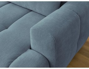 Kék kinyitható-tárolóhelyes sarokkanapé (bal oldali-heverő résszel) Fuji – Bobochic Paris