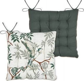 Botanys székpárna 38x38 madár zöld kétoldalas csomózott pöttyös