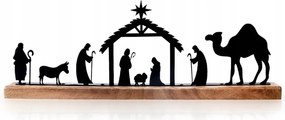 Karácsonyi Betlehem Fából Készült Fém Istálló Modern Dekoráció