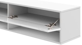 TV szekrény 140 cm fehér matt / fehér magasfény színkombinációban – DERBY