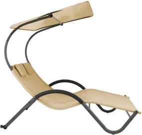 (INAKTIV, IMP) Prémium, döntött, kétszemélyes napozóágy, árnyékolóval - bézs