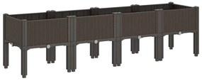 vidaXL barna PP rácsos kerti ültetőláda 160 x 40 x 42 cm