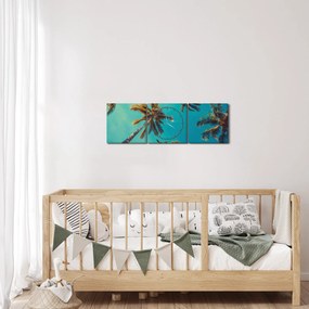 Kép - Magas pálmafák (órával) (90x30 cm)