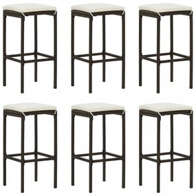 8 részes barna polyrattan kerti bárszett párnával