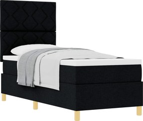 vidaXL Boxrugós ágy matracmal fejtámlával Fekete 80 x 200 cm szövet