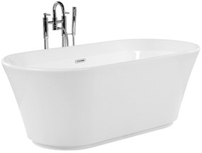 Fehér szabadon álló fürdőkád 170 x 80 cm OVALLE Beliani