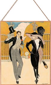 Gerda Wegener-Et elegant par üvegkép, falikép