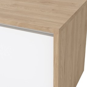 Fehér-natúr színű TV-állvány tölgyfa dekorral 179x52x48 cm Next – Tvilum