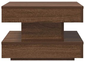 barna tölgy dohányzóasztal 360 fokban forgatható 50x50x34,5 cm