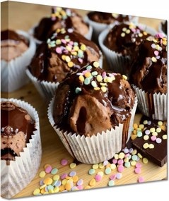 Vászonkép 20x20 Csokoládés muffin nutellával